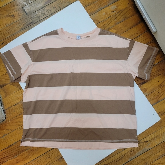 Short Slv Vintage Boxy Striped Easy Tee Old Navy EUC L Nautical Skatergirl Y2K - Picture 4 of 8